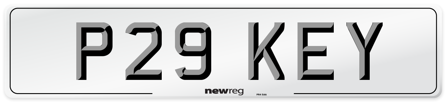 P29 KEY Number Plate from New Reg